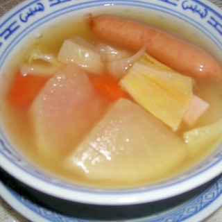 ウインナーの中華風スープ